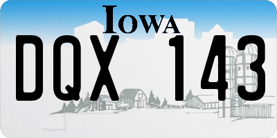 IA license plate DQX143
