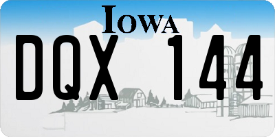IA license plate DQX144