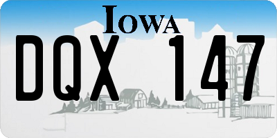 IA license plate DQX147