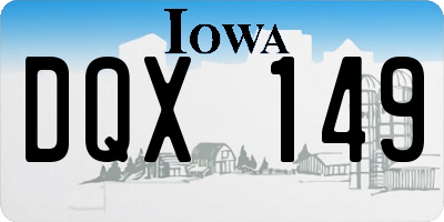 IA license plate DQX149