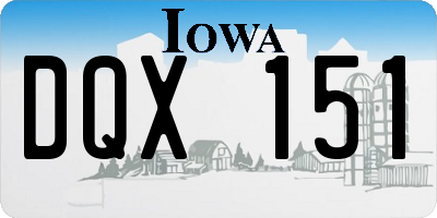 IA license plate DQX151