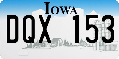 IA license plate DQX153