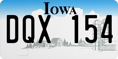 IA license plate DQX154