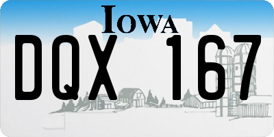 IA license plate DQX167