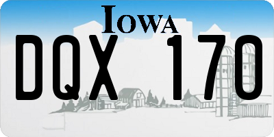 IA license plate DQX170