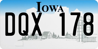 IA license plate DQX178