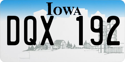 IA license plate DQX192