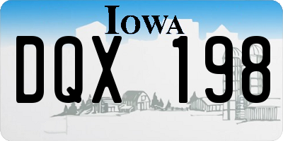 IA license plate DQX198