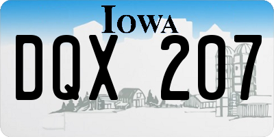 IA license plate DQX207