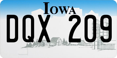 IA license plate DQX209