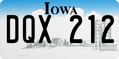IA license plate DQX212