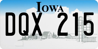 IA license plate DQX215