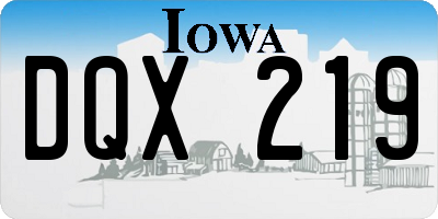 IA license plate DQX219
