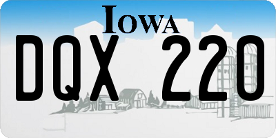 IA license plate DQX220