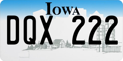 IA license plate DQX222