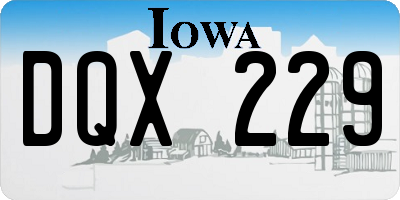 IA license plate DQX229