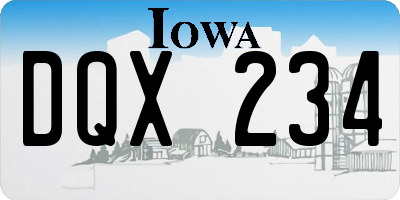 IA license plate DQX234