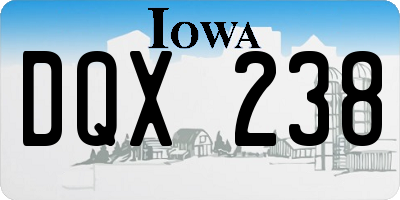 IA license plate DQX238