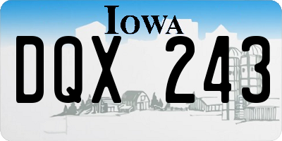 IA license plate DQX243