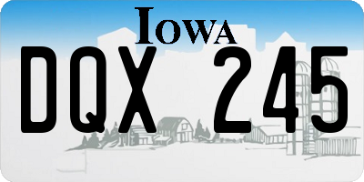 IA license plate DQX245