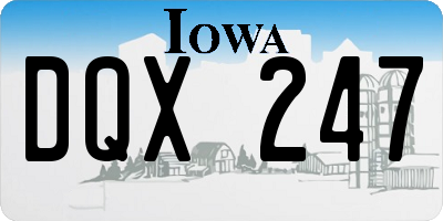 IA license plate DQX247