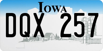 IA license plate DQX257