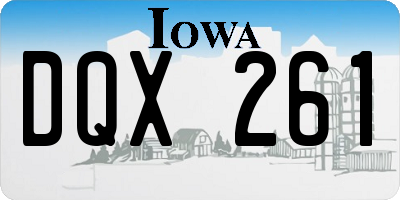 IA license plate DQX261