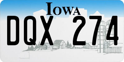 IA license plate DQX274