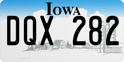 IA license plate DQX282