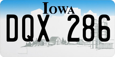IA license plate DQX286