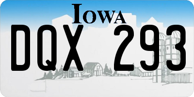 IA license plate DQX293