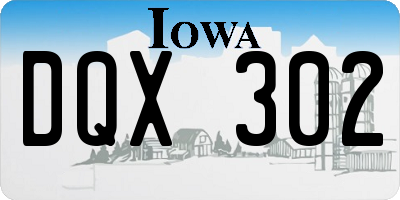 IA license plate DQX302