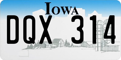 IA license plate DQX314