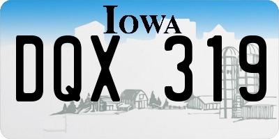 IA license plate DQX319