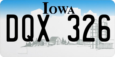 IA license plate DQX326