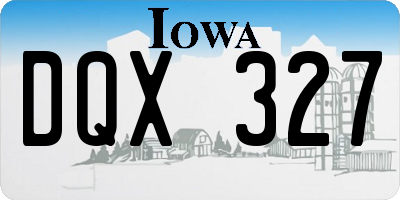 IA license plate DQX327