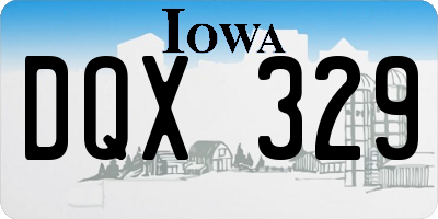 IA license plate DQX329