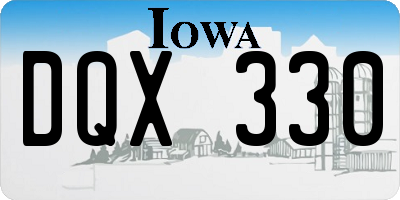 IA license plate DQX330