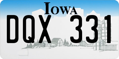 IA license plate DQX331