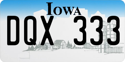 IA license plate DQX333