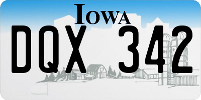 IA license plate DQX342