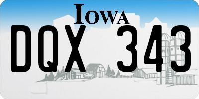 IA license plate DQX343