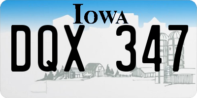 IA license plate DQX347