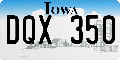 IA license plate DQX350