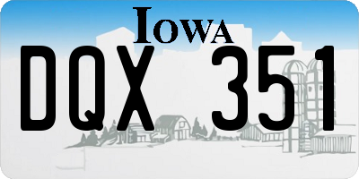 IA license plate DQX351