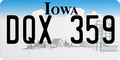 IA license plate DQX359