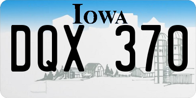 IA license plate DQX370
