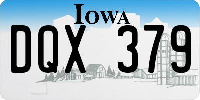 IA license plate DQX379
