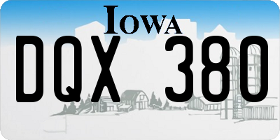 IA license plate DQX380