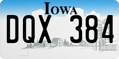 IA license plate DQX384